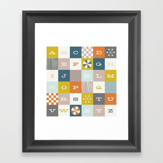 Block Alphabet - in Rust Framed Art Print