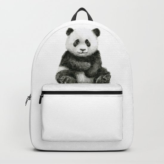 Panda Baby Watercolor Animal Art Backpack