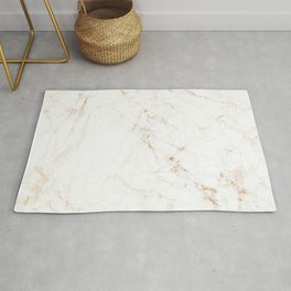 White Marble with Delicate Gold Veins Area & Throw Rug