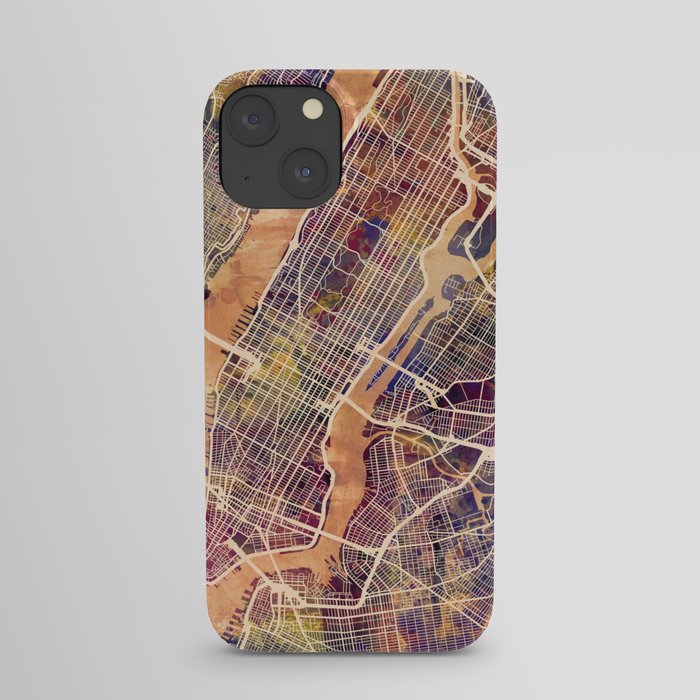 New York City Street Map iPhone Case