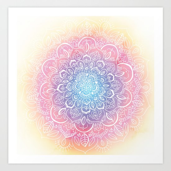 Rainbow Dust Mandala Art Print
