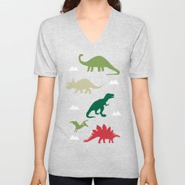 Dinosaur Holiday V Neck T Shirt