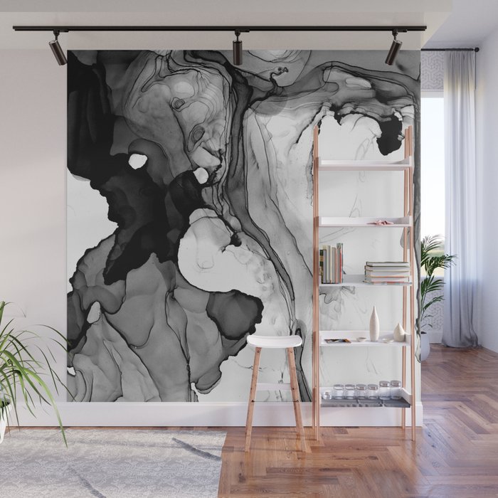 Soft Black Marble Wall Mural