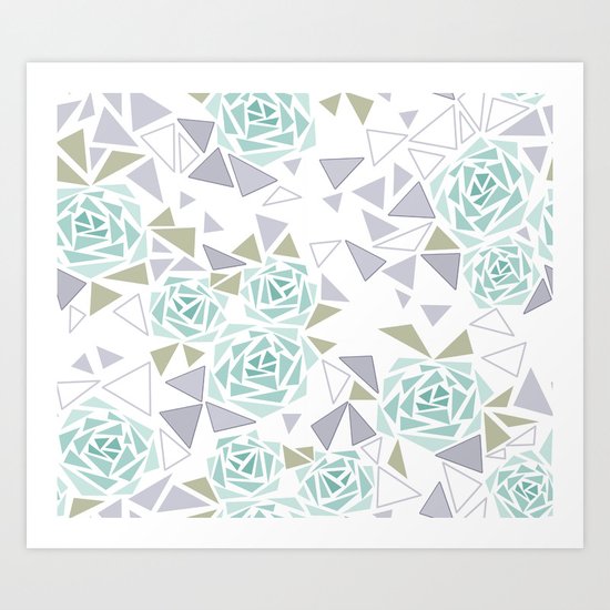 Modern . Geometric pattern . Rose .2 Art Print