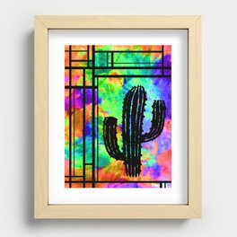 Cactus Silhouette Recessed Framed Print