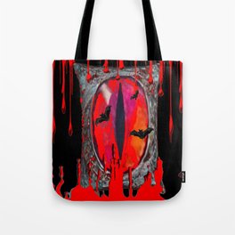 Red  Hells Gate Portal Blood & Bats Tote Bag