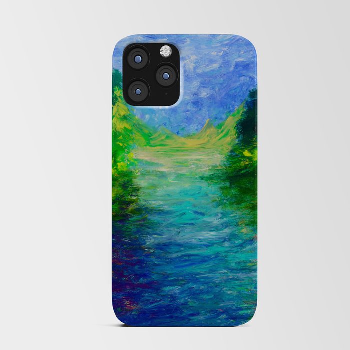Pine trees by the river iPhone Card Case
