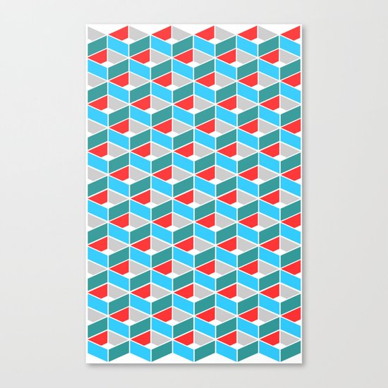 Simple Pattern Blue and Red Canvas Print