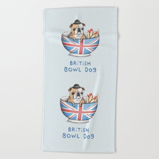 British Bowl Dog Beach Towel