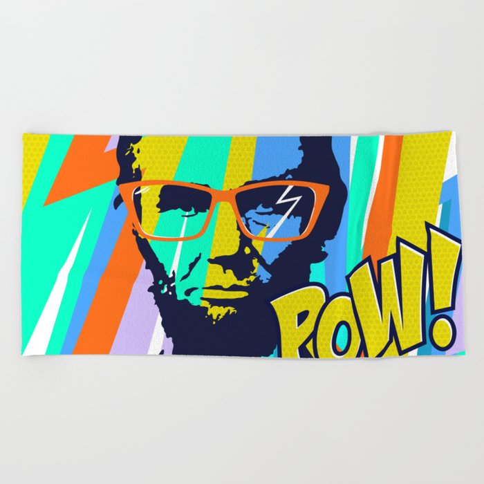 HIPSTER LINCOLN POP ART Beach Towel