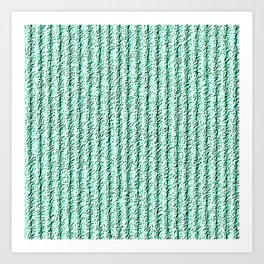 Rough Corduroy Stripes in Textured Green Art Print