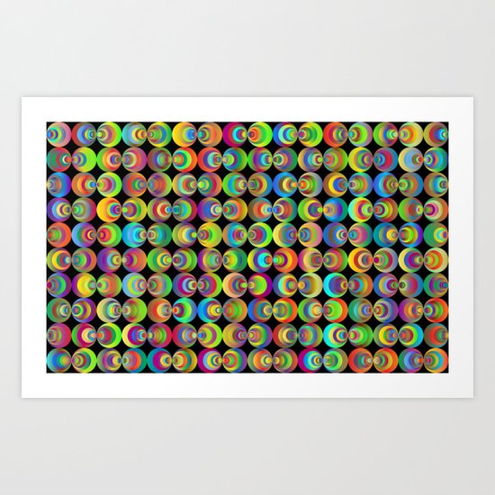Retro circles Art Print