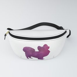 Papillon dog silhouette Fanny Pack