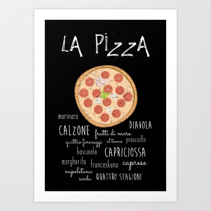 Pizza Typography Art Print