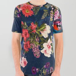 FLORAL AND BIRDS XII All Over Graphic Tee