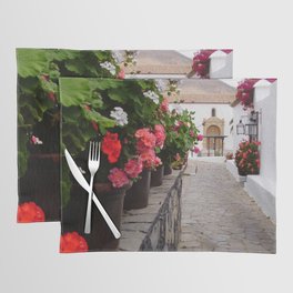 Spain Photography - Street Filled With Wonderful Flowers Placemat