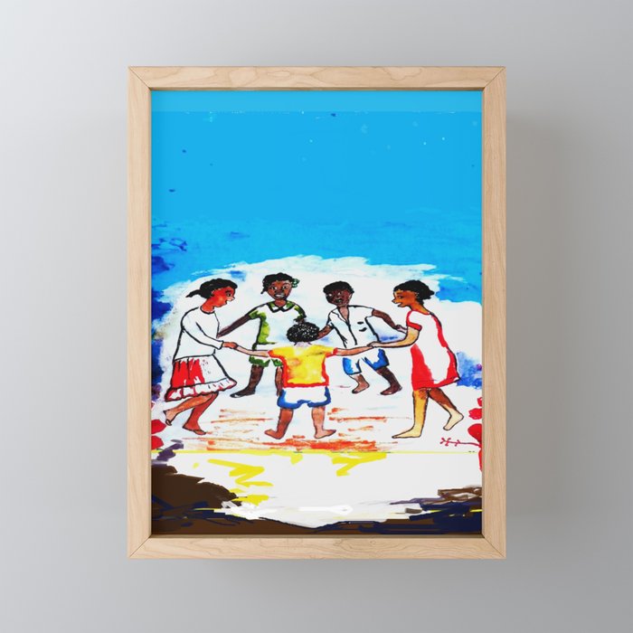 Island Ring Games In The Moonlight Framed Mini Art Print