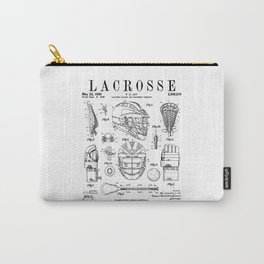 Lacrosse Player Equipment Vintage Patent Drawing Print Carry-All Pouch | Patent, Sports, Patentart, Vintage, Racket, Drawing, Player, Lacrosse, Sport, Stick 