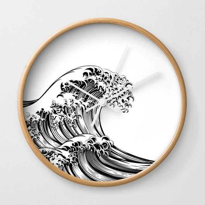 Japanese style whave art Wall Clock