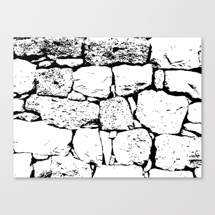 Abstract old stone wall black and white Canvas Print