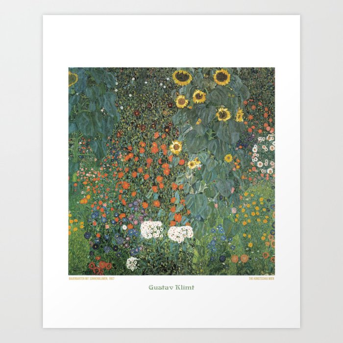 Farm Garden with Sunflowers (Bauerngarten mit Sonnenblumen) by Gustav Klimt Art Print