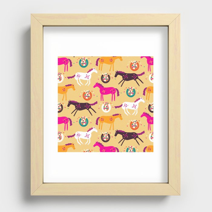 Lucky Horses Recessed Framed Print
