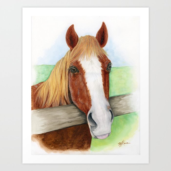 Cinnamon Horse Watercolor Art Print