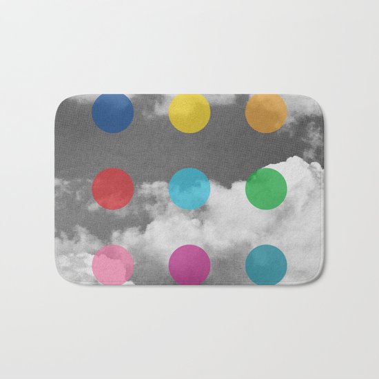 Storm Clouds + Colored Dots Bath Mat