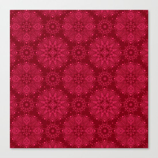 Red monochrome ornament . Canvas Print