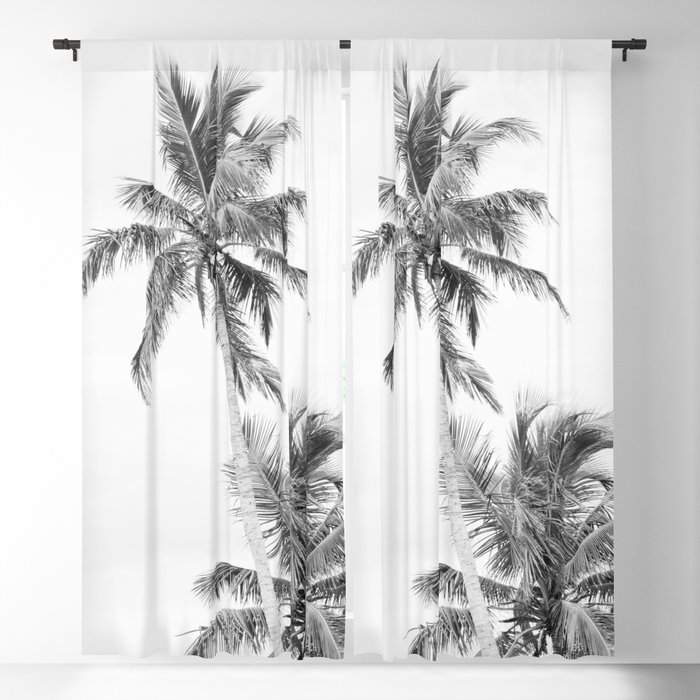 Floridian Palms Black & White #1 #tropical #wall #art #society6  Blackout Curtain