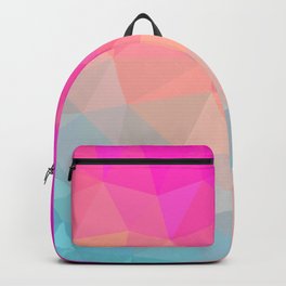 Dark Pink, Peach and Cyan Geometric Abstract Triangle Pattern Design  Backpack