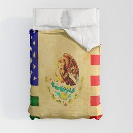 MEXICAN AMERICAN FLAG - 017 Comforter