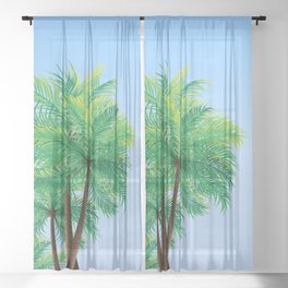 green palm Sheer Curtain