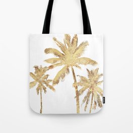 Gold Palm Trees Beach Chic Tropical Tote Bag