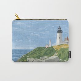 Pemaquid Lighthouse Carry-All Pouch | Gouache, Maine, Painting, Pemaquid, Lighthouse, Landscape 