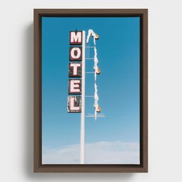 Vintage Motel Diver Sign Framed Canvas
