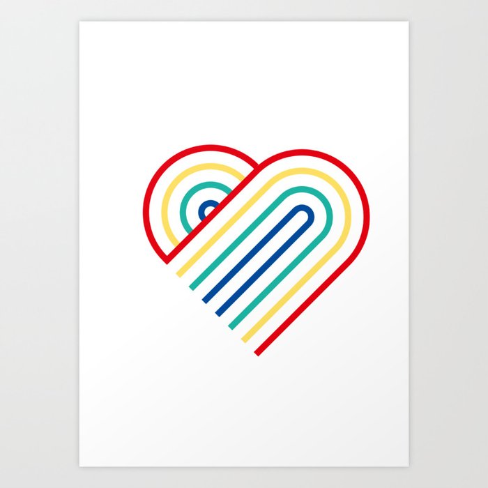heart Art Print | Graphic-design, Heart, Love, Rainbow, I-love-you, Graphic, Marriage, Two, Together, Design