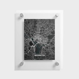 Washington DC City Map of the USA - Dark Floating Acrylic Print