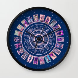 Major Arcana & Wheel of the Zodiac | Pastel Goth Wall Clock
