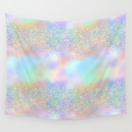 Pretty Rainbow Holographic Glitter Wall Tapestry