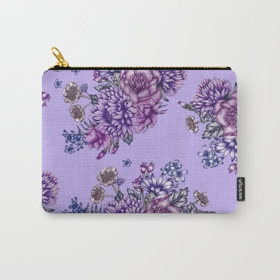 Vintage Purple Florals Carry-All Pouch