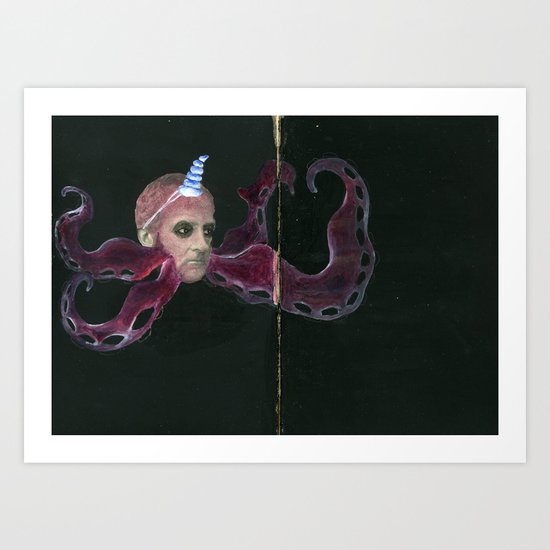 Octopus Beard Guy Art Print