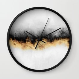 Sky 2 Wall Clock | Sky, Mixedmedia, Curated, Goldcolor, Simplistic, Dreamy, Minimal, Modern, Simple, Abstract 