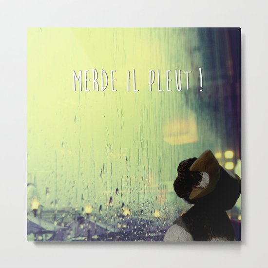 Merde il pleut! Metal Print