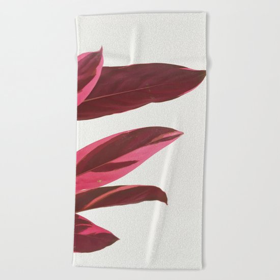 Red Leaves I Beach Towel