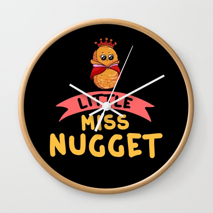Chicken Nugget Girl Queen Vegan Nuggs Fries Wall Clock