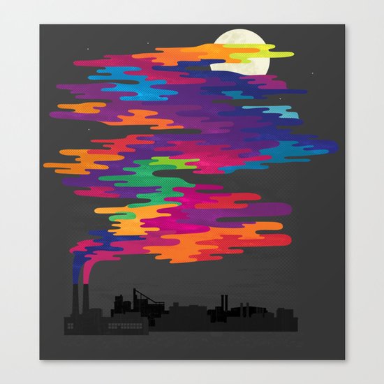 Hidden in the Smog (Night) Canvas Print