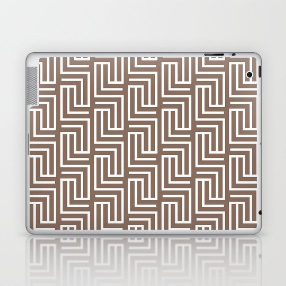 Brown and White Tessellation Line Pattern Pairs DE 2022 Trending Color Wandering Road DE6076 Laptop & iPad Skin