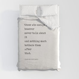 Those who escape hell - Charles Bukowski Quote - Literature - Typewriter Print Duvet Cover