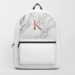 Monogram rose gold marble K Backpack